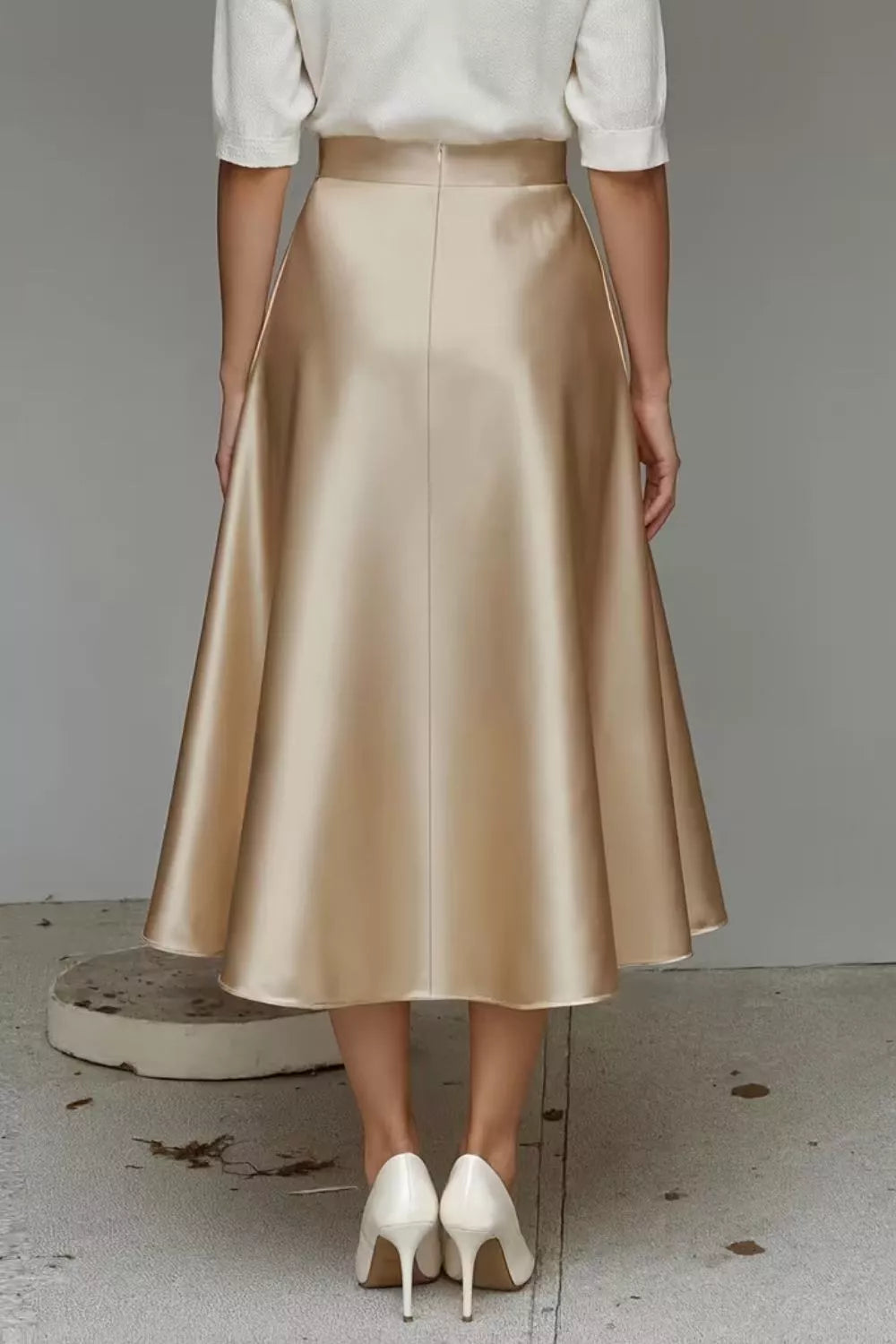Satin A-Line Midi Skirt The Nichole Collection - Official Site