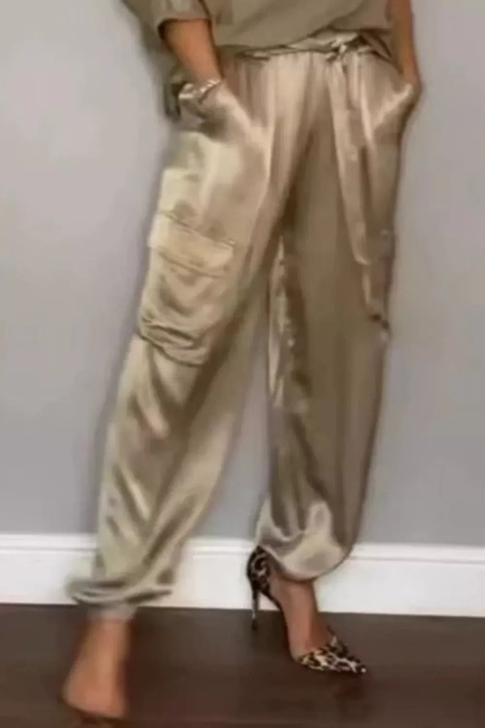 Satin Round Neck Top and Pants Set The Nichole Collection - Official Site