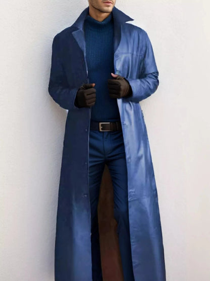 Sexy and Classy Longline Button-Up Jacket Men's Coats Blue Theme / S The Nichole Collection