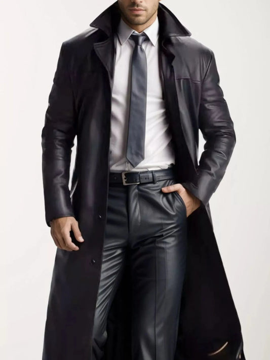 Sexy and Classy Longline Button-Up Jacket Men's Coats Black / S The Nichole Collection