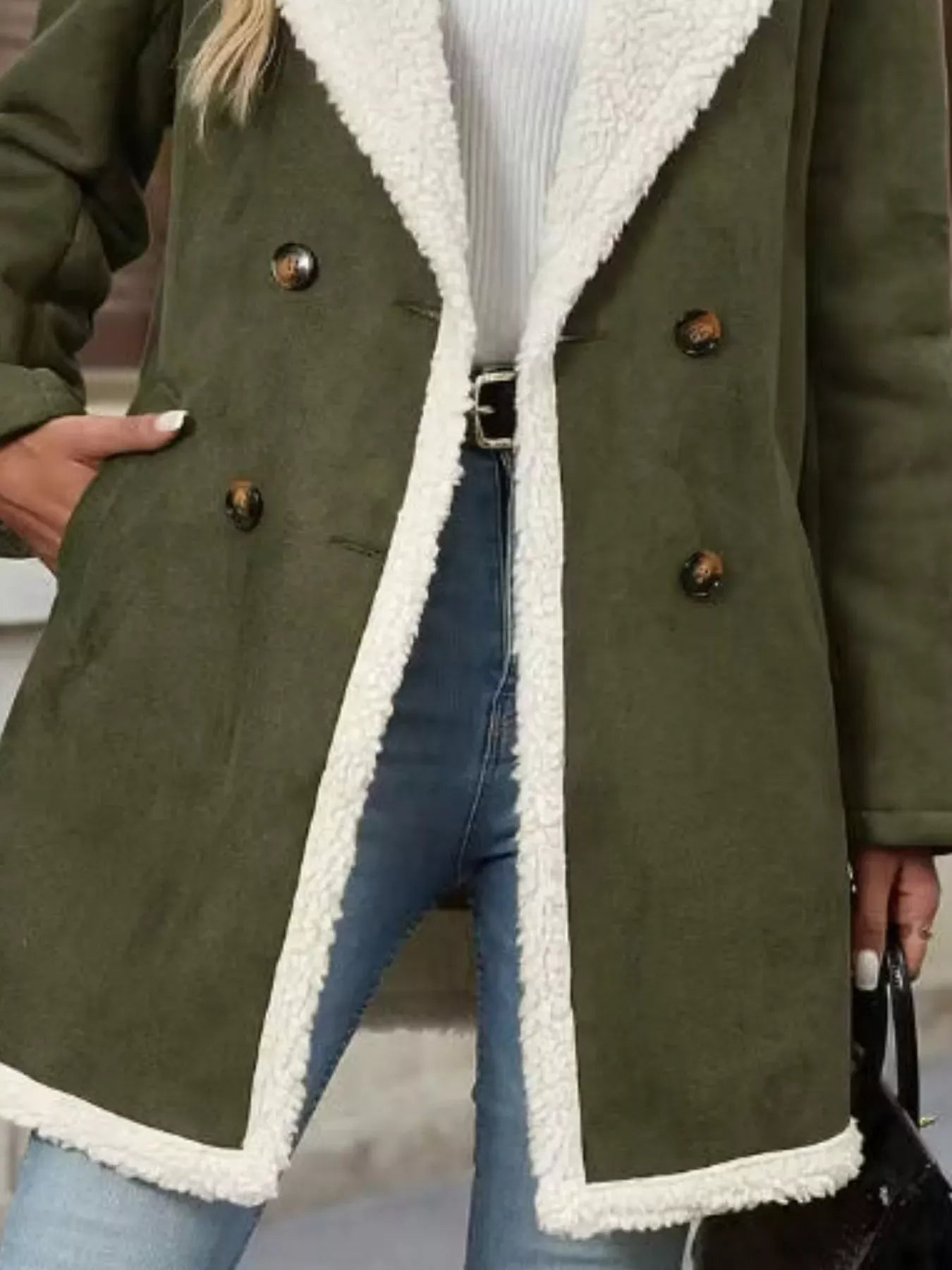 Sherpa Lined Button Up Coat The Nichole Collection