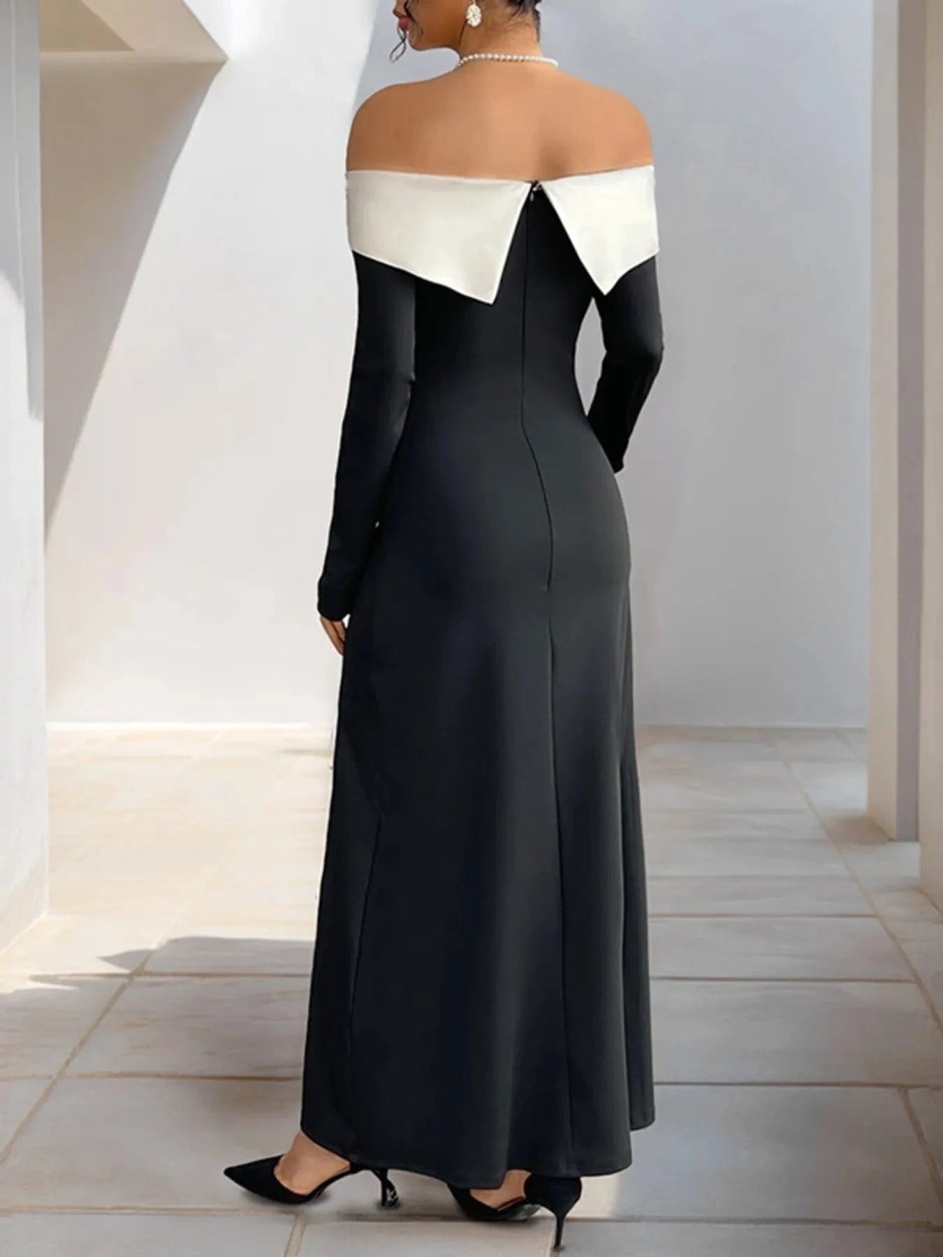 Side Slit Off-Shoulder Maxi Dress Dresses The Nichole Collection