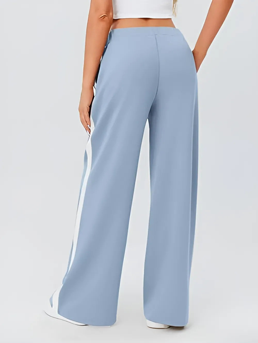 Side Striped Wide Leg Pants Dress Pants The Nichole Collection