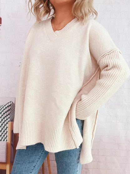 Signature Relaxed V-Neck Sweater Sweaters The Nichole Collection