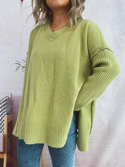 Signature Relaxed V-Neck Sweater Sweaters The Nichole Collection
