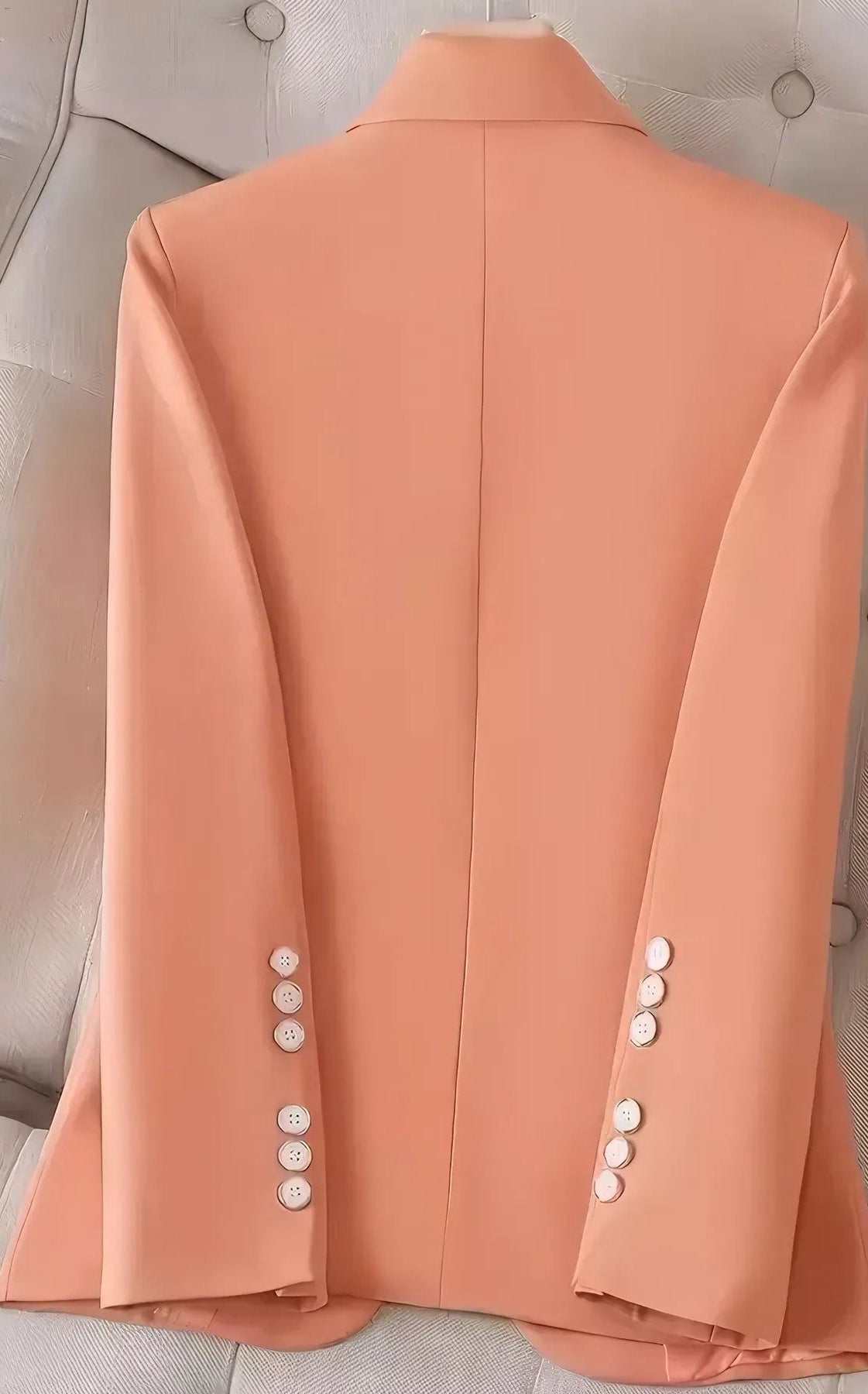Single-Button Long Sleeve Blazer - Burnt Coral / S