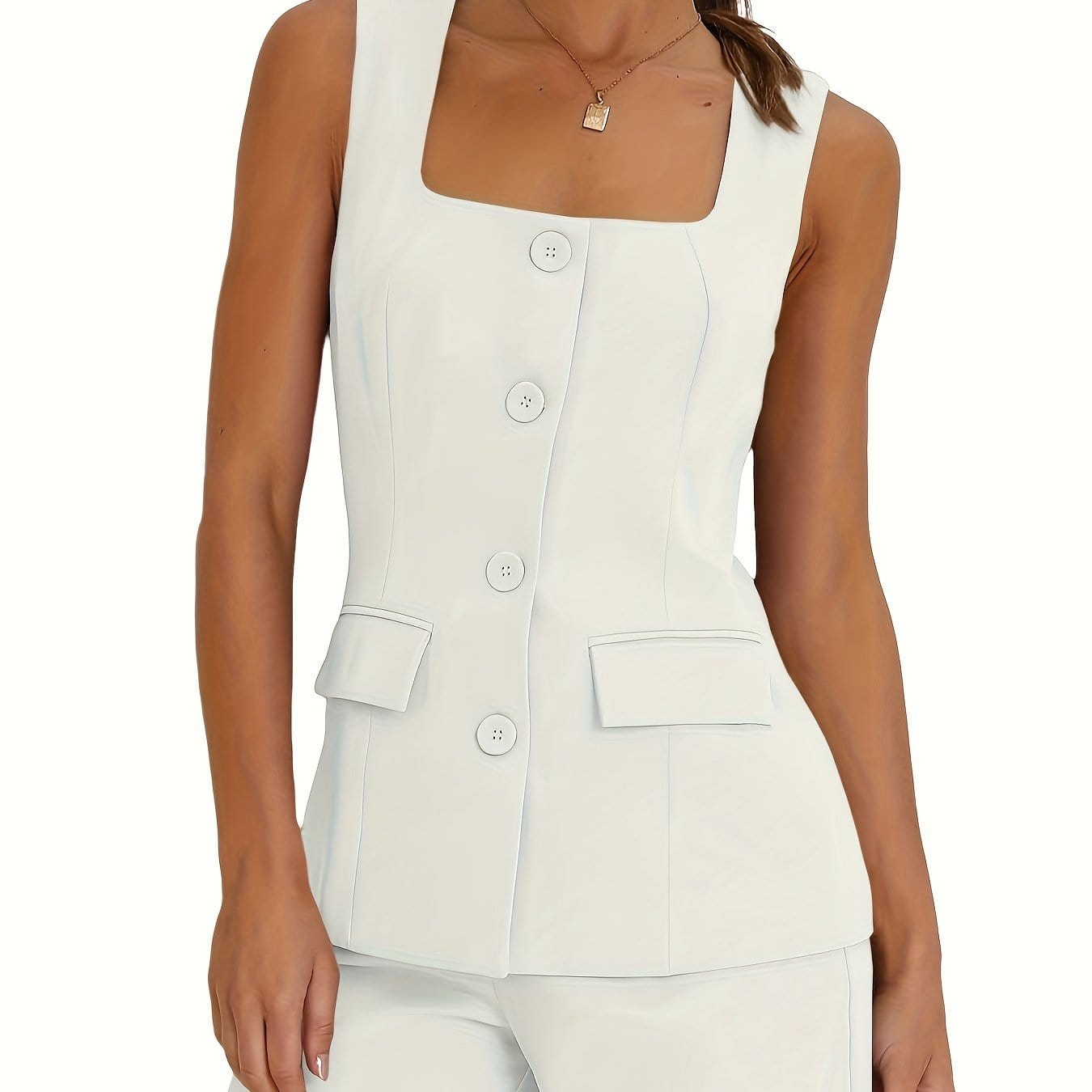 Skyline Chic Women’s Pantsuit White / S The Nichole Collection
