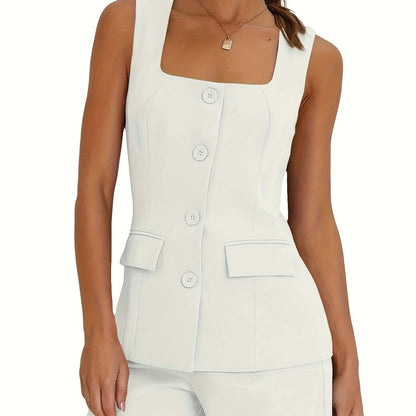 Skyline Chic Women’s Pantsuit White / S The Nichole Collection