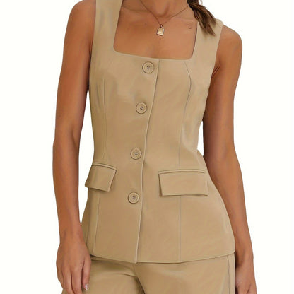 Skyline Chic Women’s Pantsuit Khaki / S The Nichole Collection