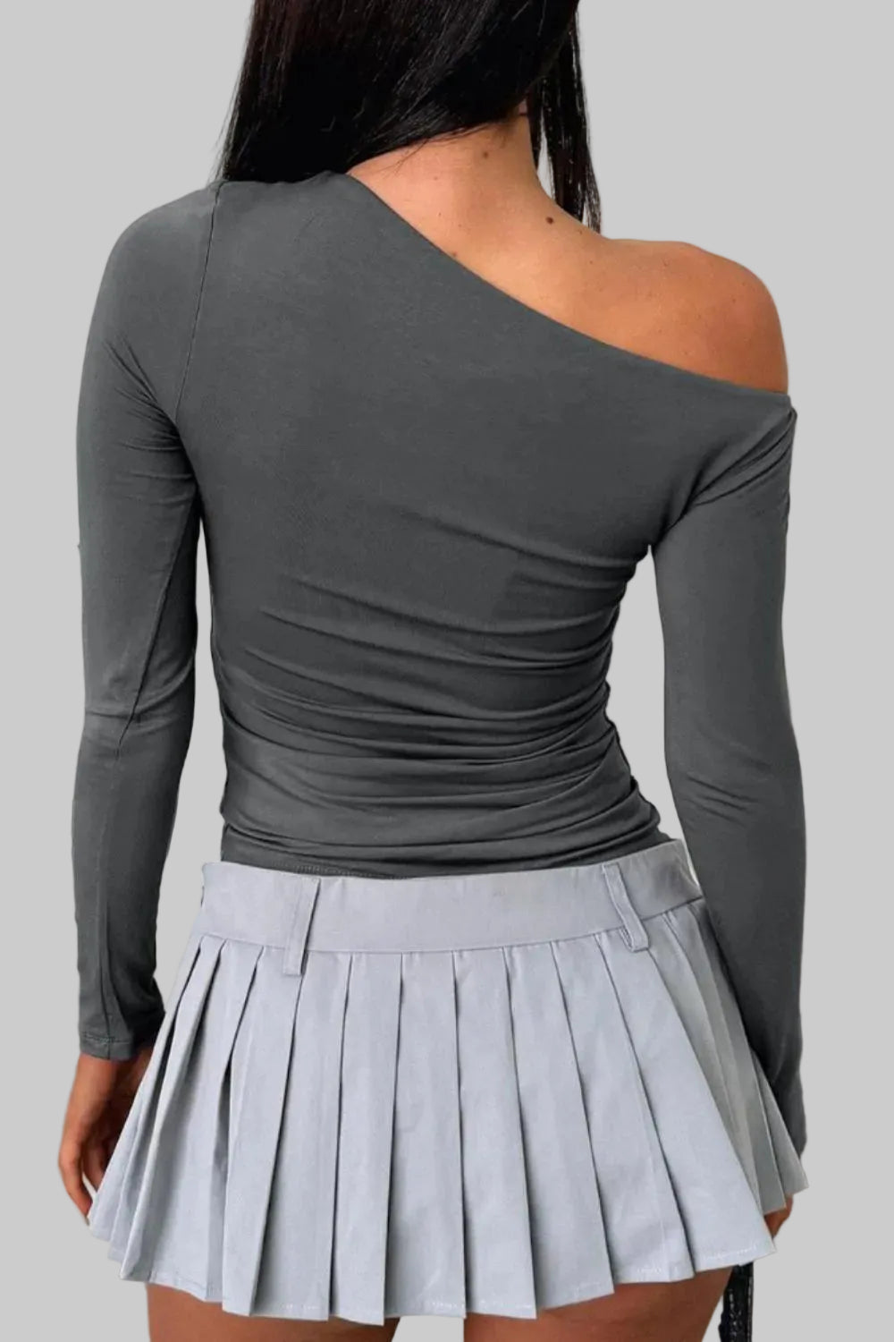 Slanted Single Shoulder Long Sleeve Top Shirts & Tops The Nichole Collection - Official Site