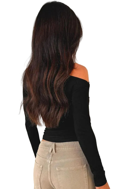 Slanted Single Shoulder Long Sleeve Top Shirts & Tops The Nichole Collection - Official Site
