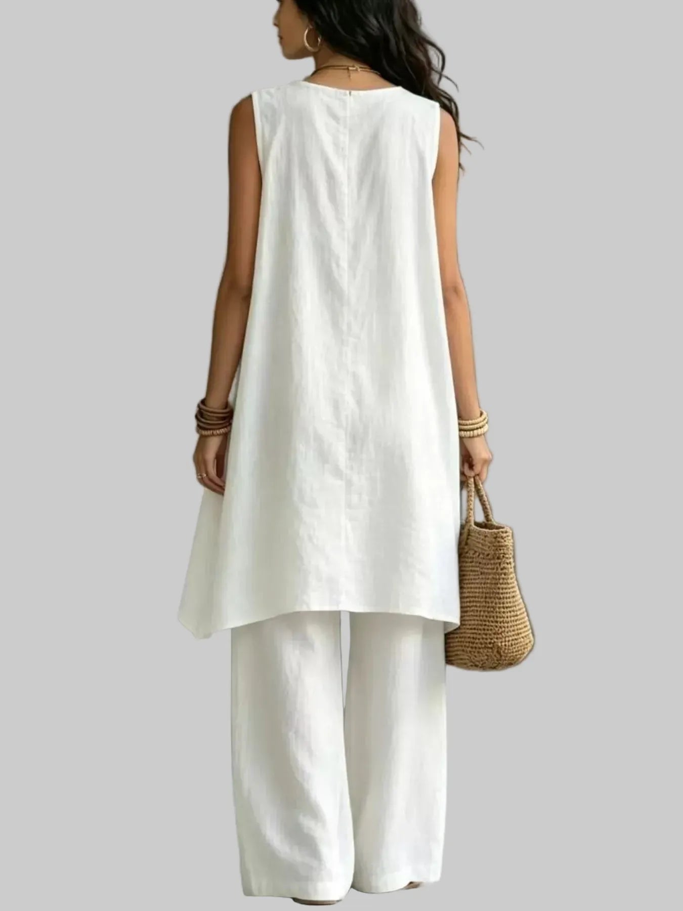 Sleeveless Asymmetrical Top & Wide-Leg Pants Set The Nichole Collection - Official Site
