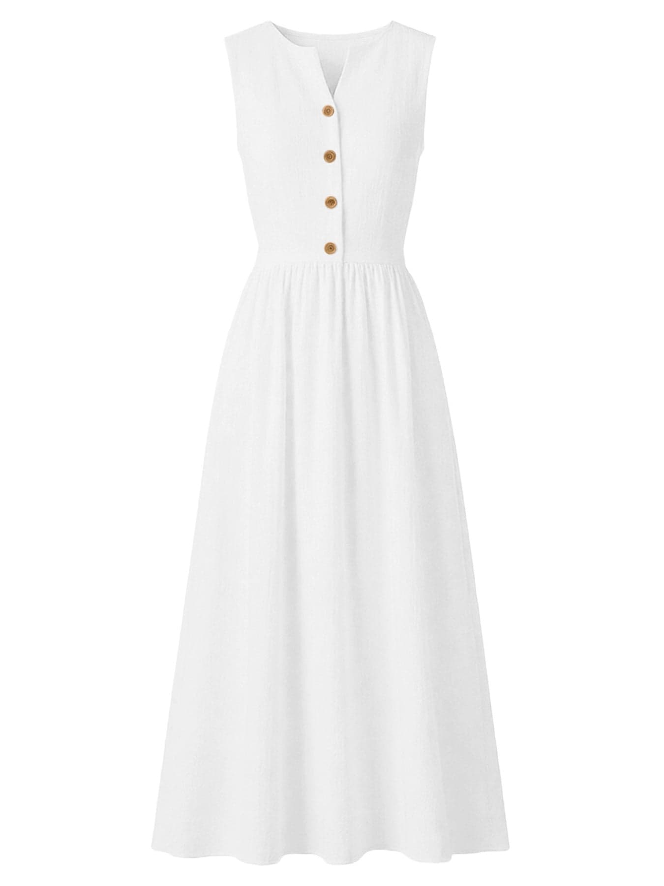 Sleeveless Button Front Flowy Midi Dress THE NICHOLE COLLECTION - Official Site