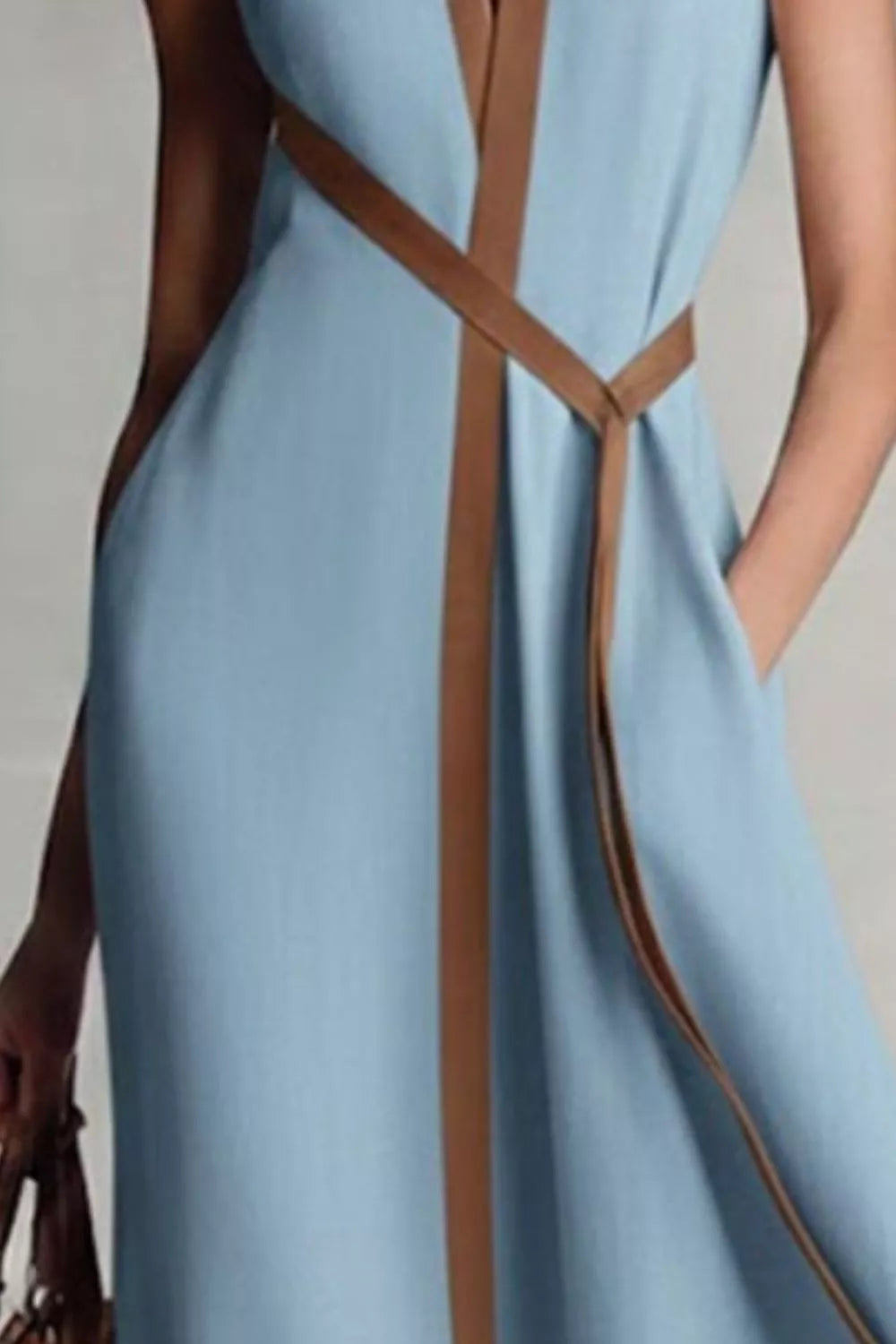 Sleeveless Contrast Trim Midi Dress The Nichole Collection - Official Site