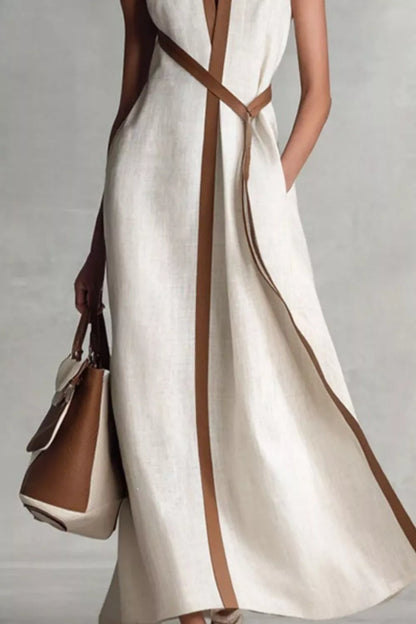 Sleeveless Contrast Trim Midi Dress The Nichole Collection - Official Site