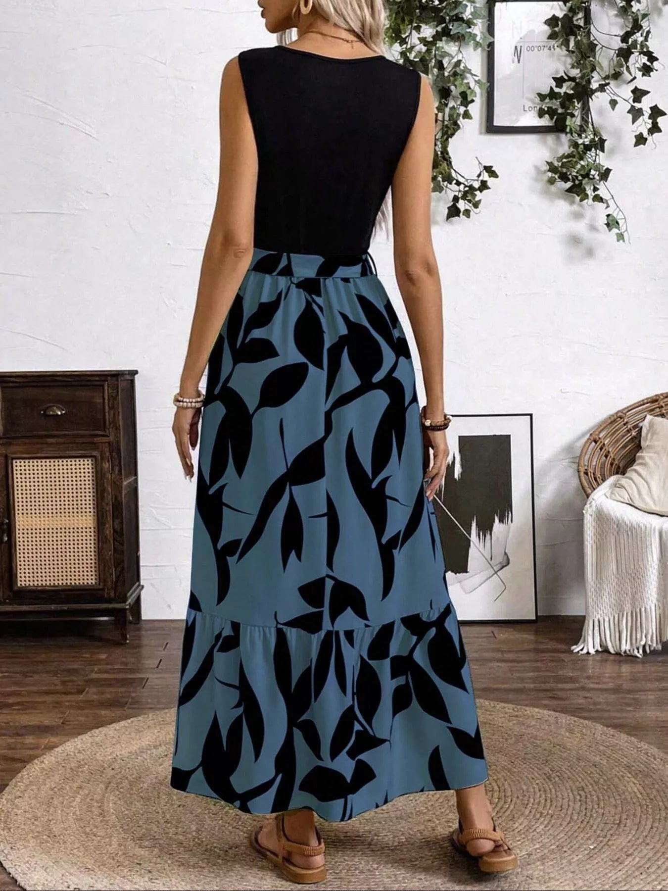 Sleeveless Floral Print Maxi Dress The Nichole Collection - Official Site