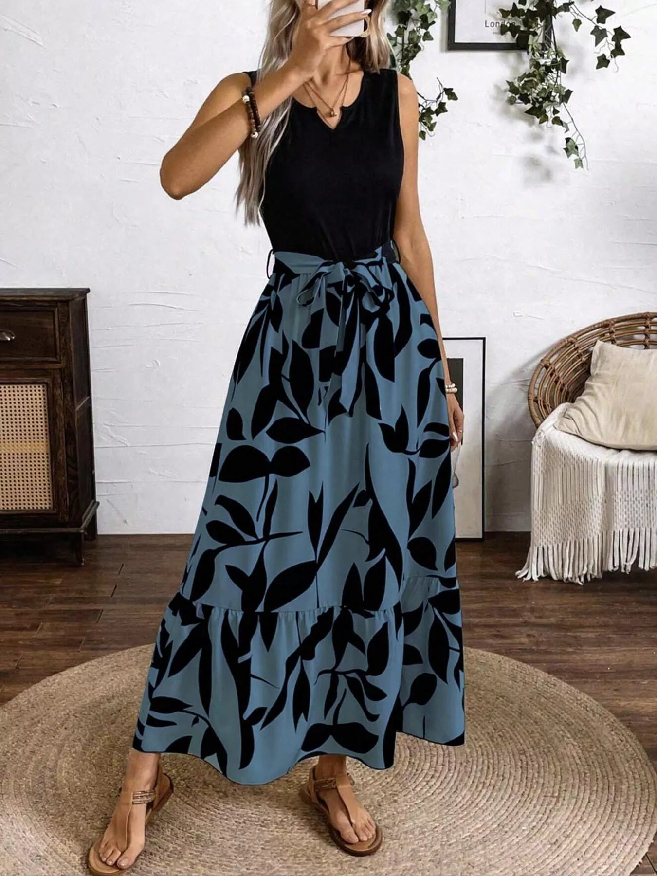 Sleeveless Floral Print Maxi Dress The Nichole Collection - Official Site