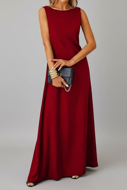 Sleeveless Flowy Maxi Dress Burgundy / S The Nichole Collection - Official Site