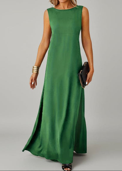 Sleeveless Flowy Maxi Dress Green / S The Nichole Collection - Official Site