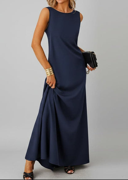 Sleeveless Flowy Maxi Dress Navy / S The Nichole Collection - Official Site