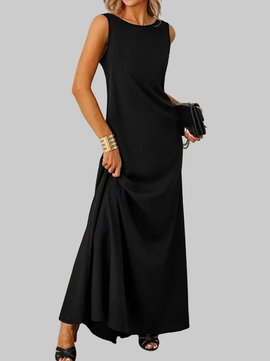 Sleeveless Flowy Maxi Dress Black / S The Nichole Collection - Official Site