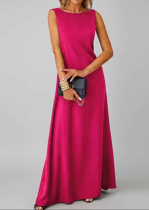 Sleeveless Flowy Maxi Dress Hot Pink / S The Nichole Collection - Official Site