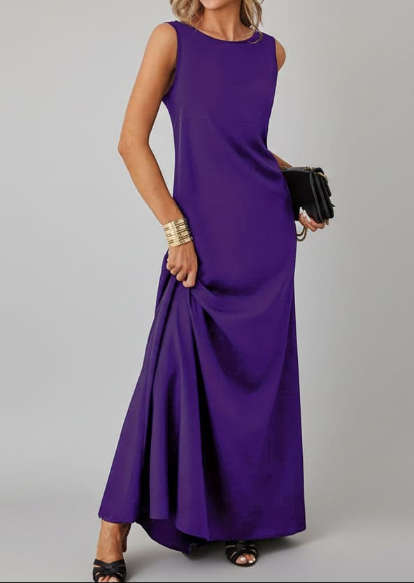 Sleeveless Flowy Maxi Dress Violet / S The Nichole Collection - Official Site