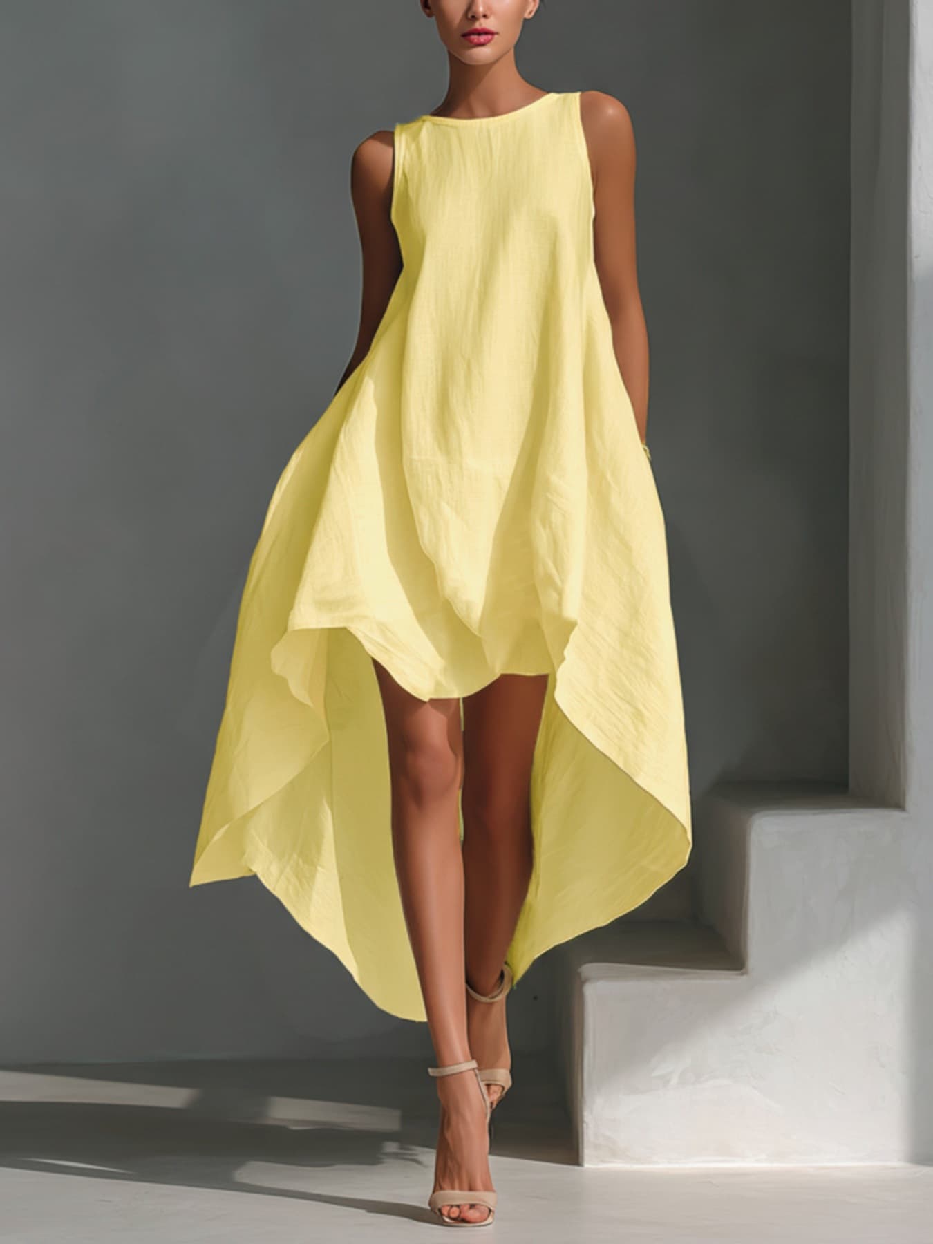 Sleeveless High-Low Hem Dress Dresses The Nichole Collection - Official Site