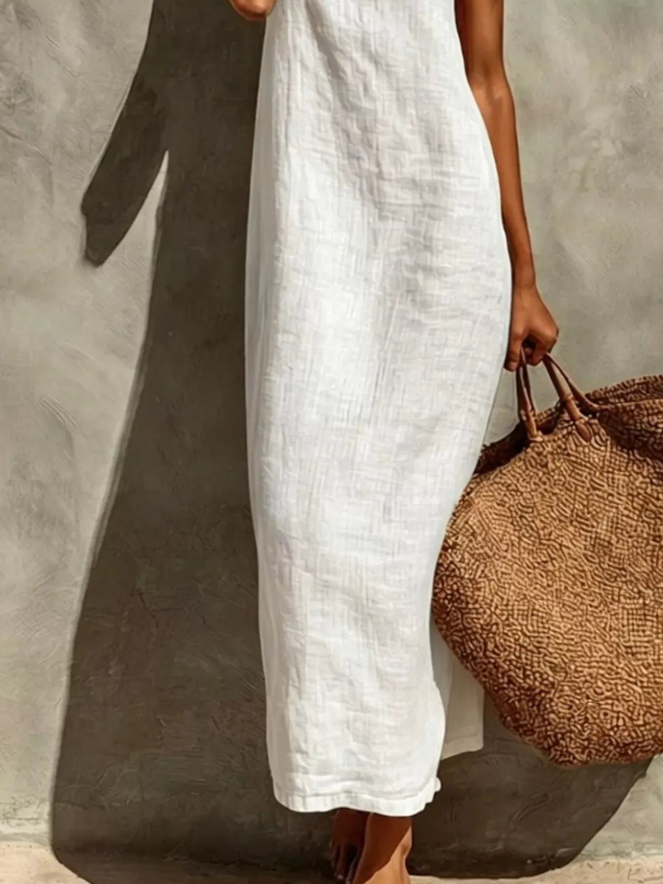 Sleeveless Linen Casual Maxi Dress The Nichole Collection