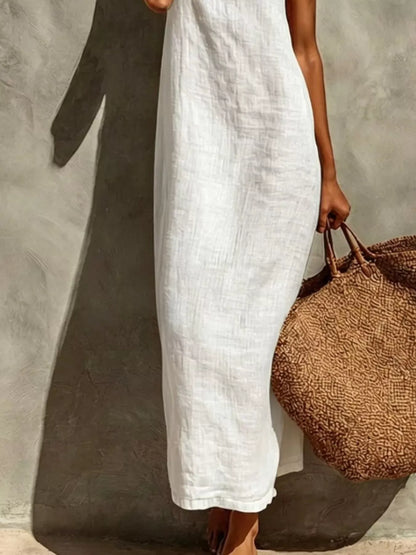 Sleeveless Linen Casual Maxi Dress The Nichole Collection