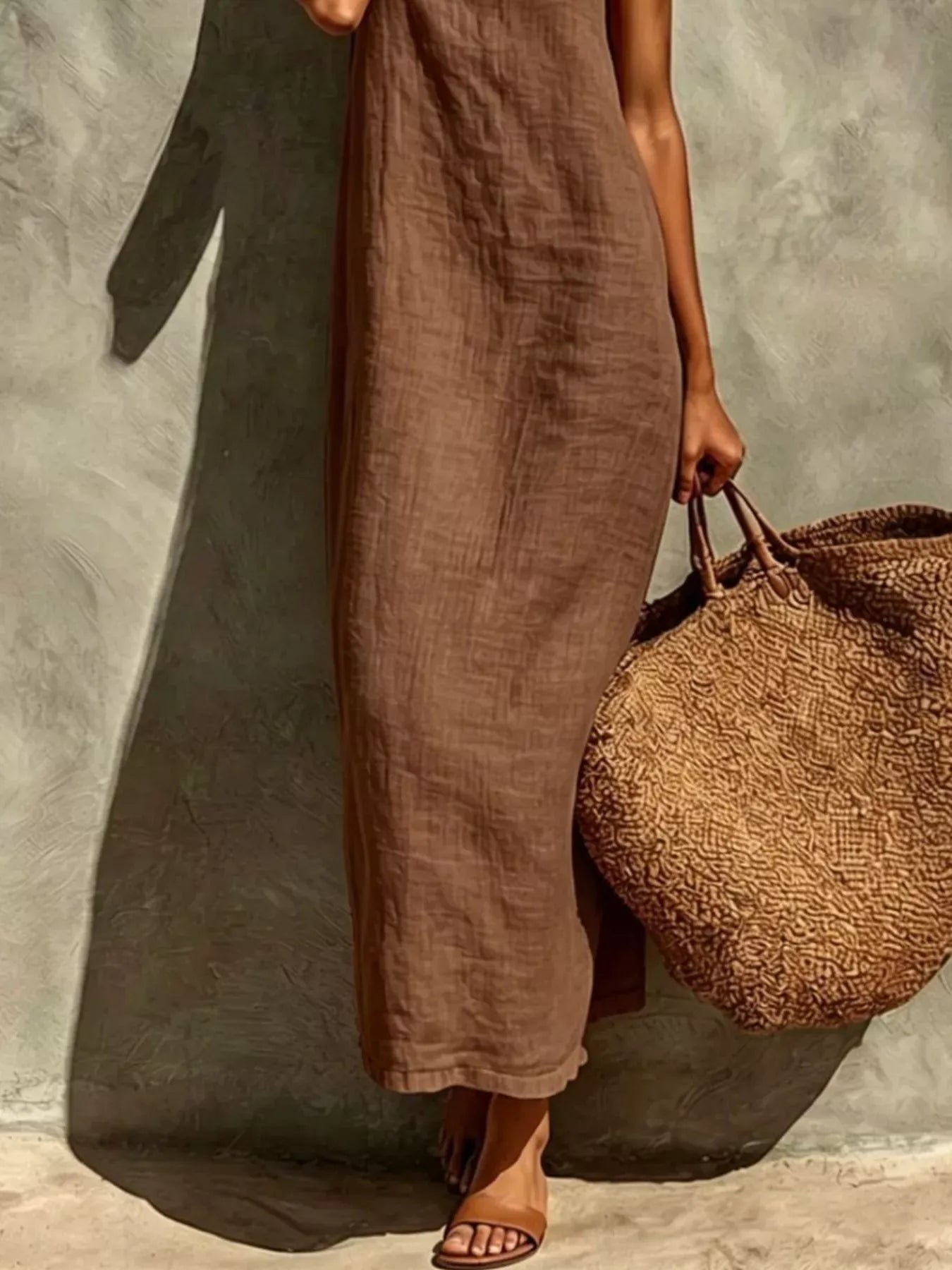 Sleeveless Linen Casual Maxi Dress The Nichole Collection