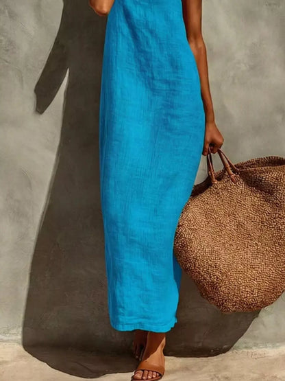 Sleeveless Linen Casual Maxi Dress The Nichole Collection