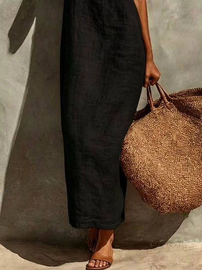 Sleeveless Linen Casual Maxi Dress The Nichole Collection
