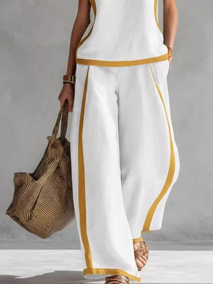 Sleeveless Tank Top & Wide-Leg Pants Set The Nichole Collection - Official Site