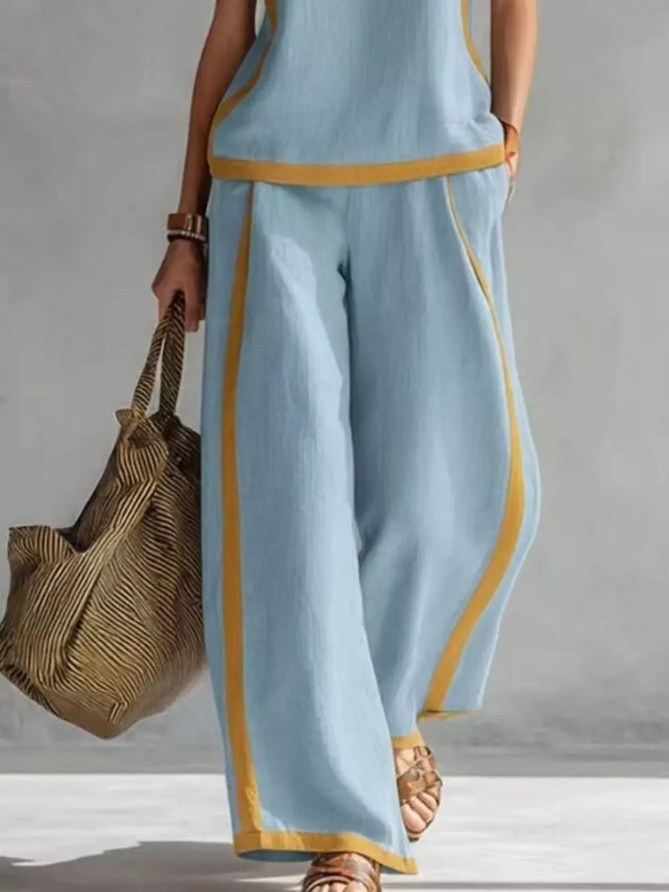 Sleeveless Tank Top & Wide-Leg Pants Set The Nichole Collection - Official Site