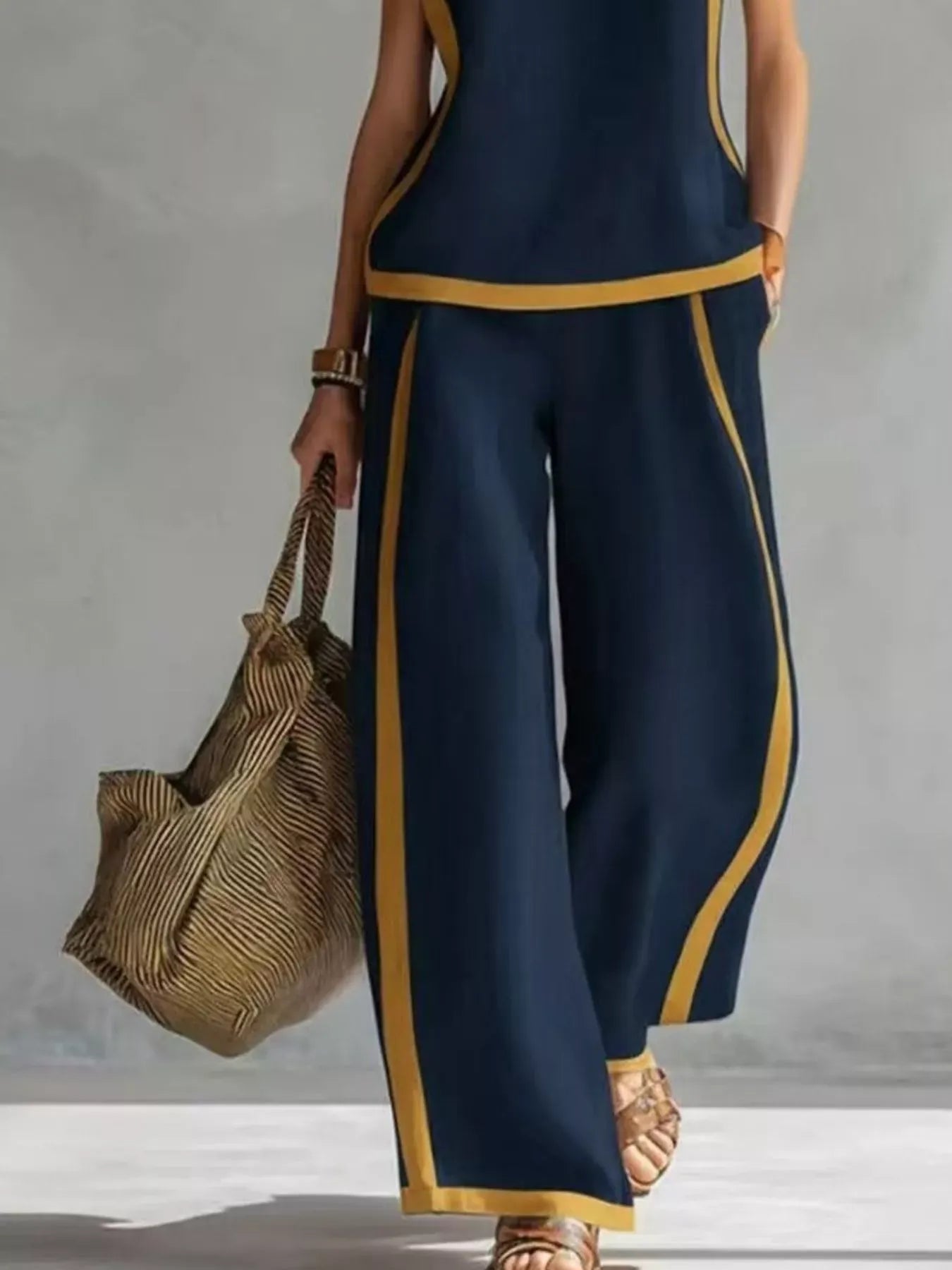 Sleeveless Tank Top & Wide-Leg Pants Set The Nichole Collection - Official Site