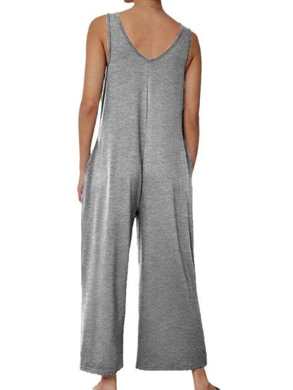 Sleeveless Wide Leg Casual Jumpsuit The Nichole Collection