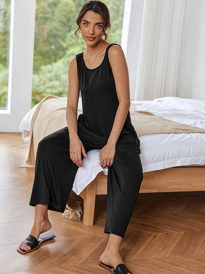 Sleeveless Wide Leg Casual Jumpsuit The Nichole Collection