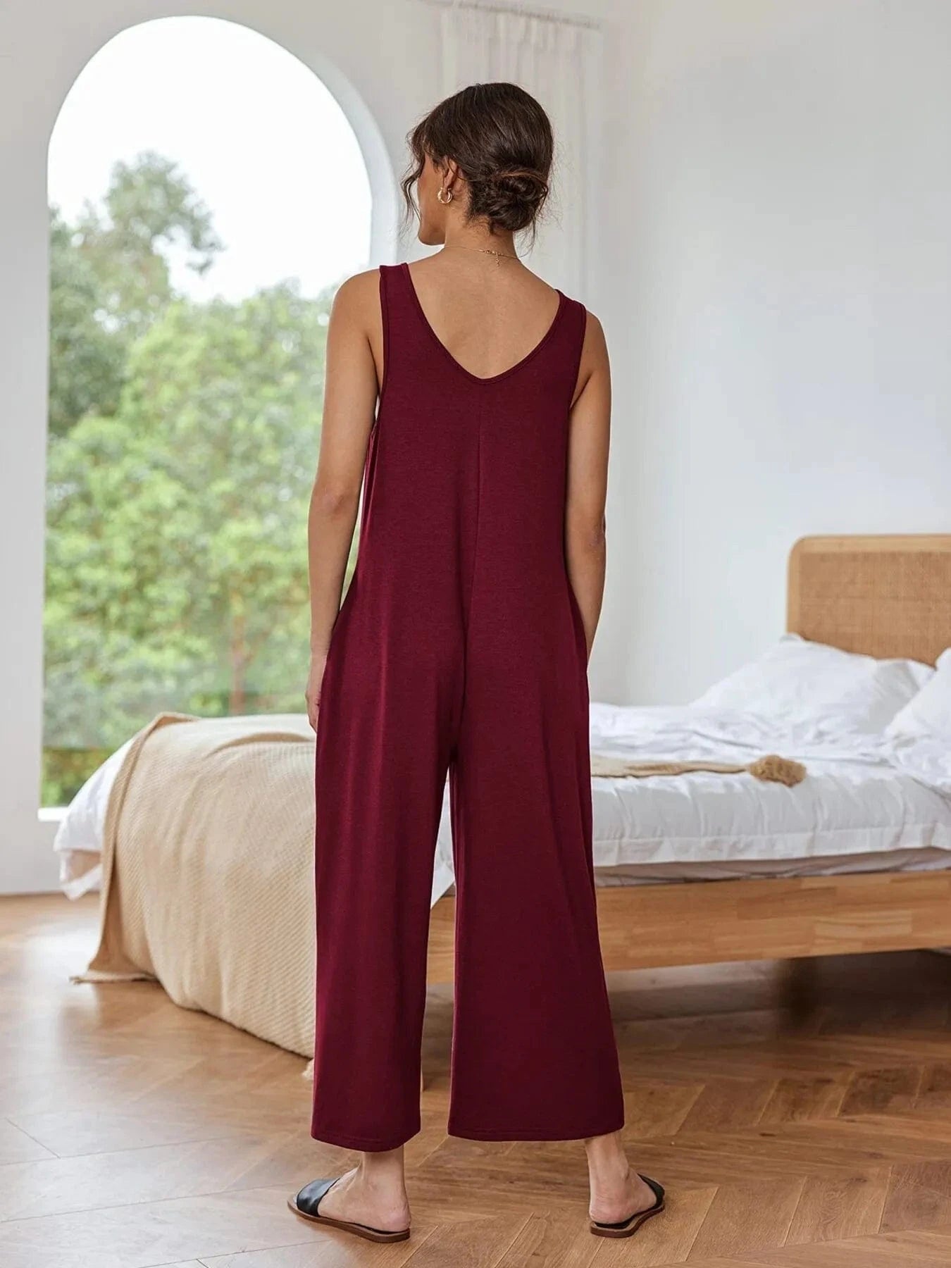 Sleeveless Wide Leg Casual Jumpsuit The Nichole Collection