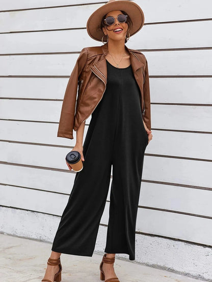 Sleeveless Wide Leg Casual Jumpsuit The Nichole Collection