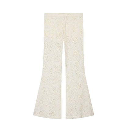 Slim Fit Embroidery Bell Bottom Pants The Nichole Collection