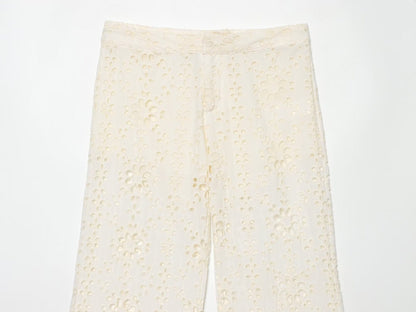 Slim Fit Embroidery Bell Bottom Pants The Nichole Collection