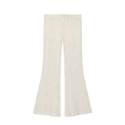 Slim Fit Embroidery Bell Bottom Pants The Nichole Collection