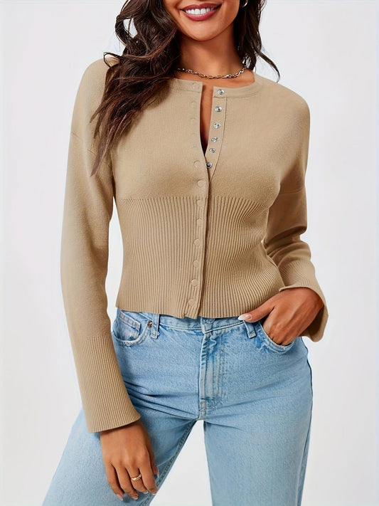 Slim Fit Ribbed Knit Crop Sweater Sweaters The Nichole Collection