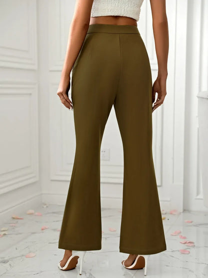 Slit Flare Pants with Pockets Dress Pants The Nichole Collection