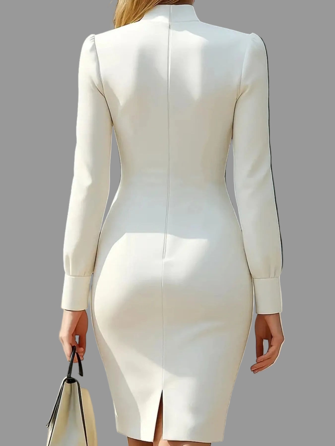 Slit High Neck Long Sleeve Dress THE NICHOLE COLLECTION - Official Site