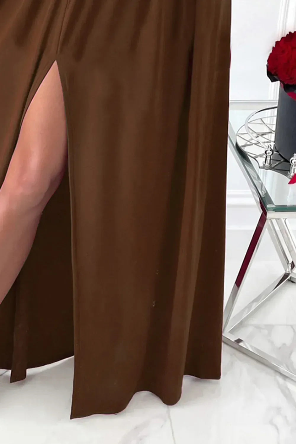 Slit Surplice Long Sleeve Maxi Dress The Nichole Collection