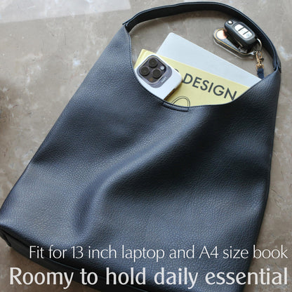 Slouchy Vegan Leather Hobo Bag The Nichole Collection