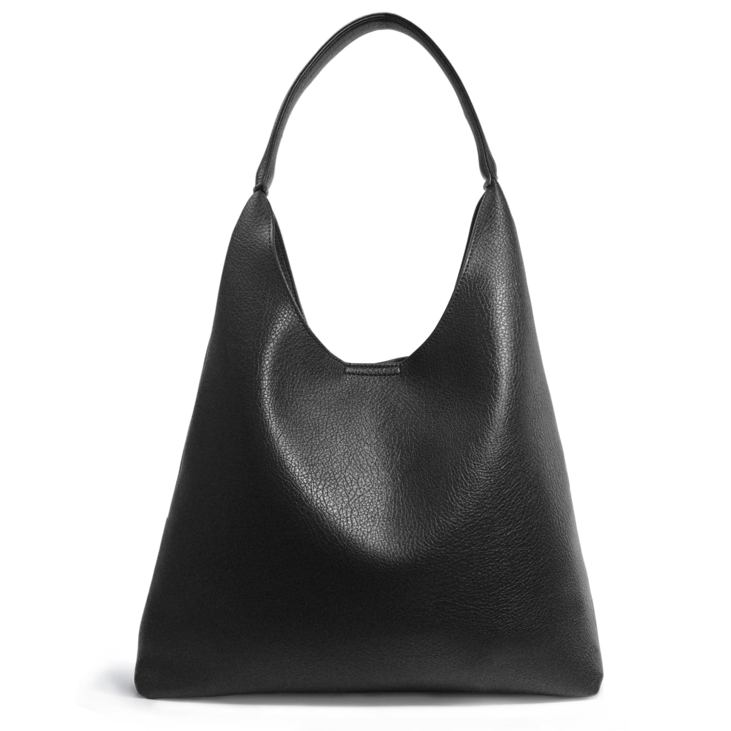 Slouchy Vegan Leather Hobo Bag Black The Nichole Collection