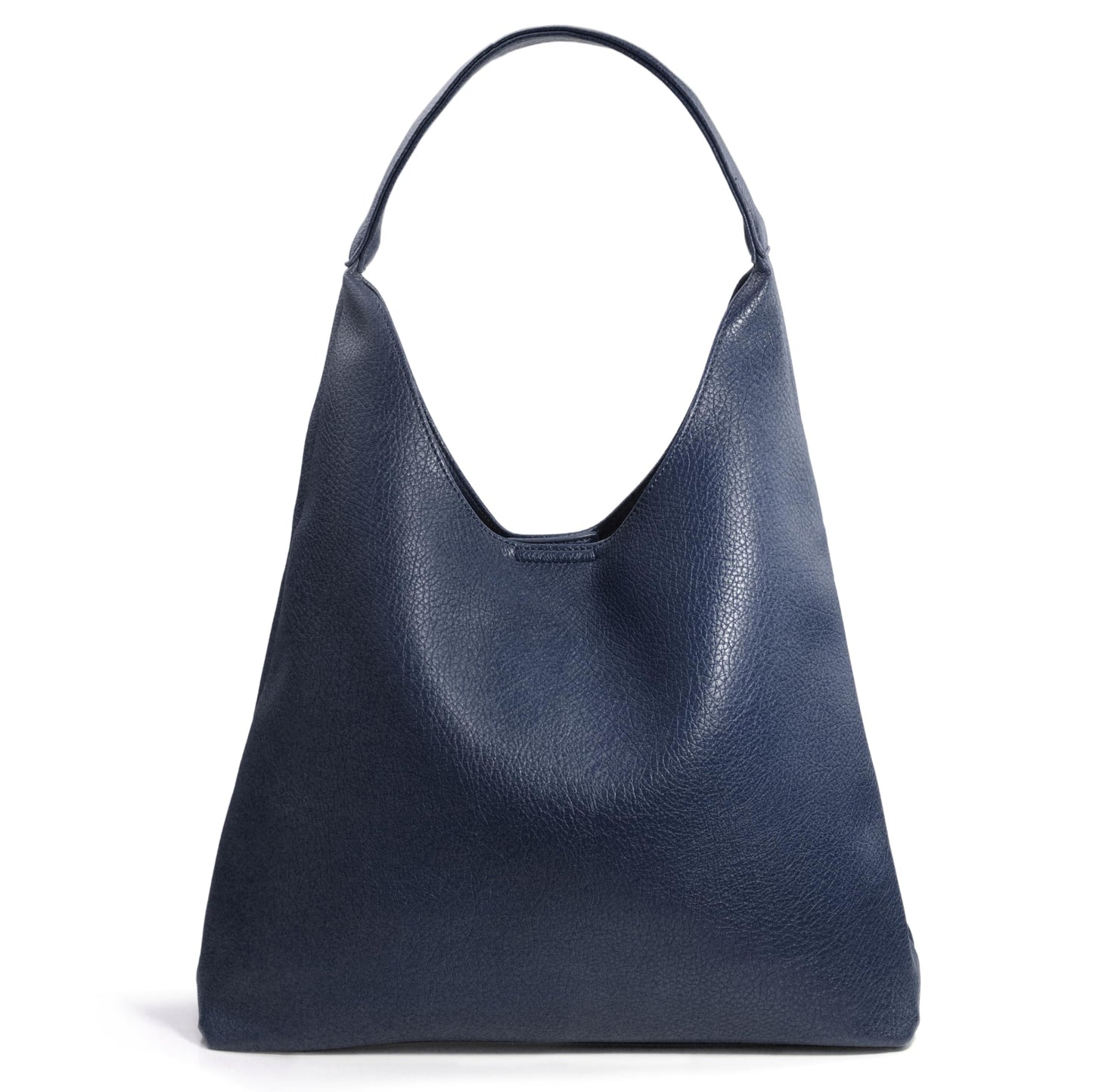 Slouchy Vegan Leather Hobo Bag Navy Blue The Nichole Collection